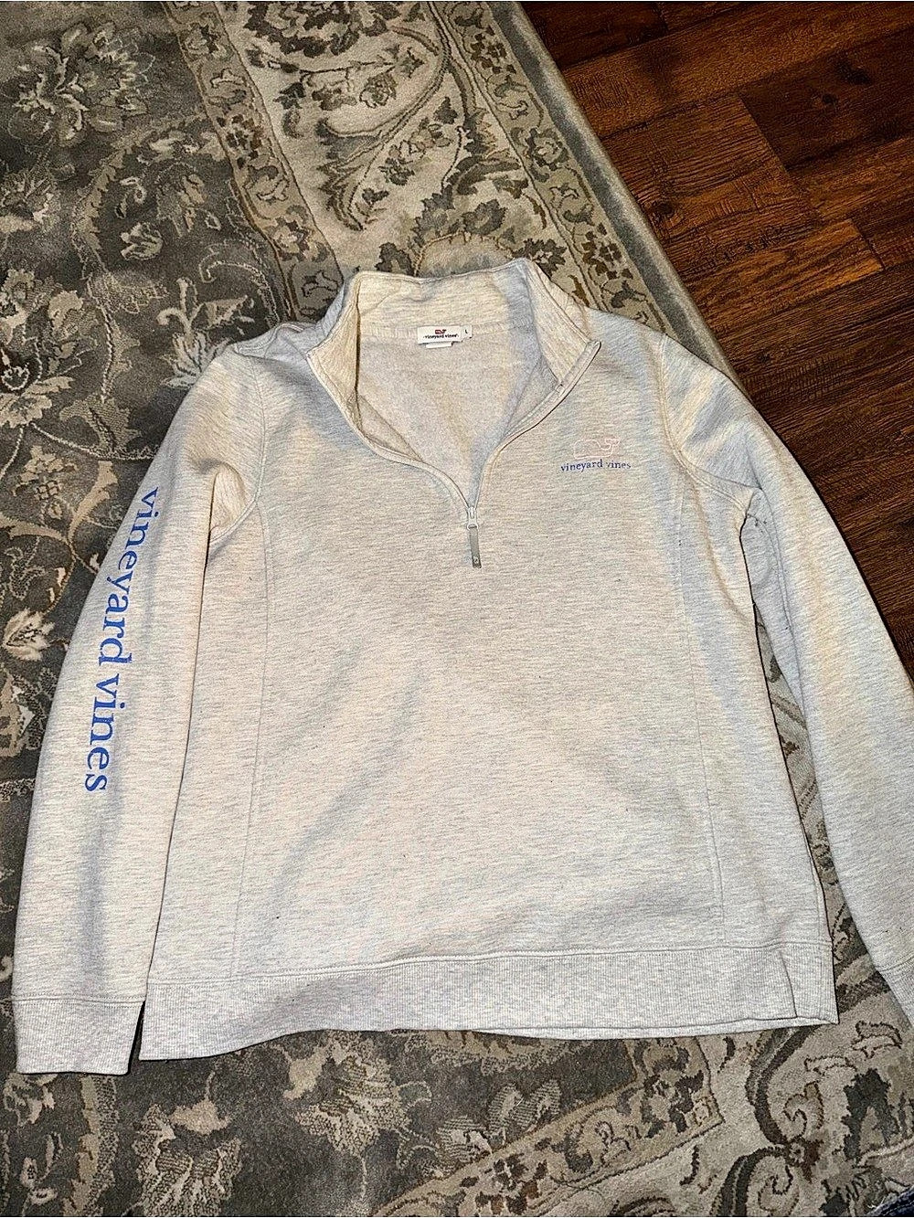 Vineyard Vines Quarter-Zip Pullover Sweatshirt Gray Large